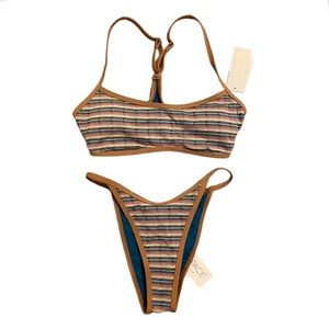 L*Space Pamela Top/ Tommy Bottom Bitsy - Vista Pique Stripe NWT